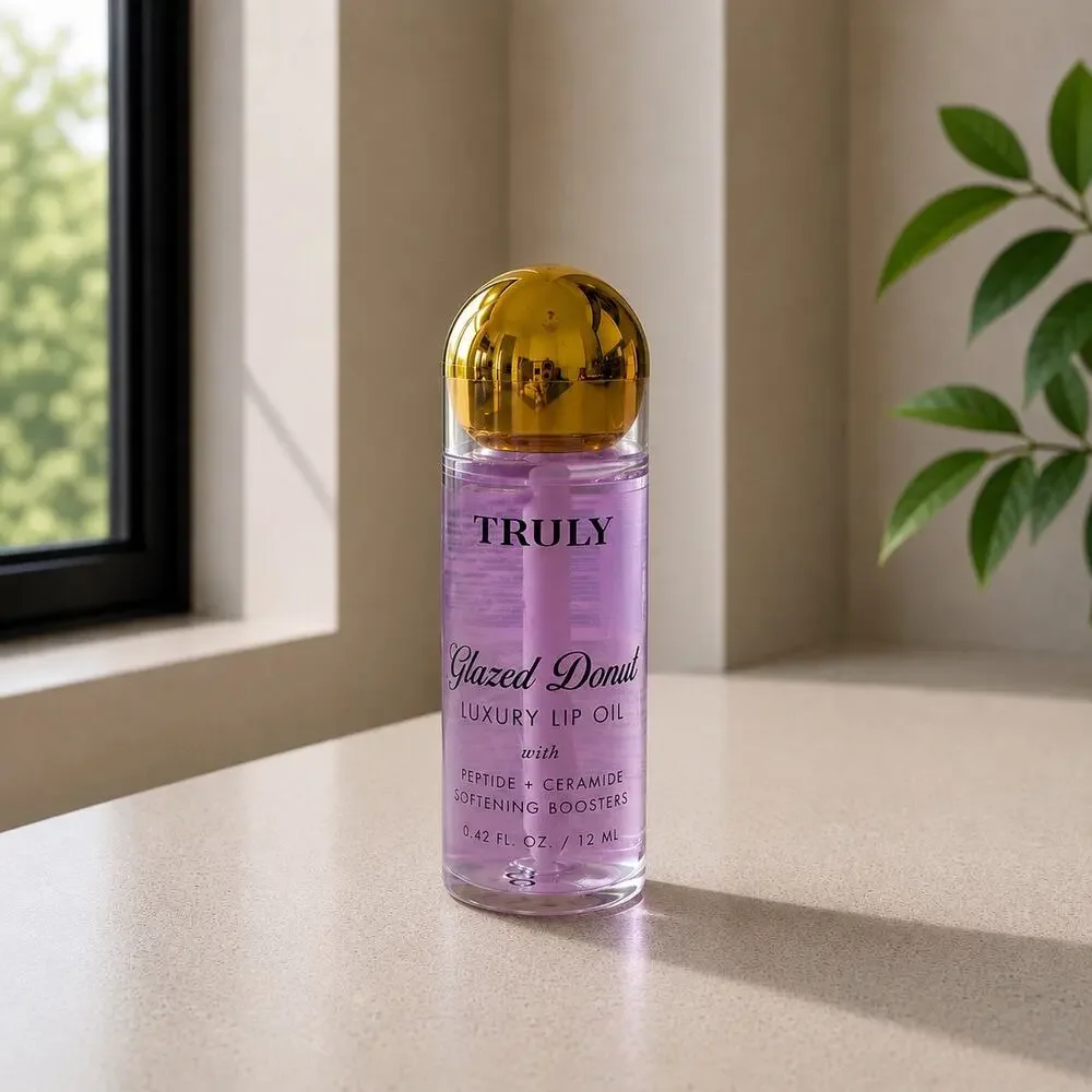 $18 New Truly Glazed Donut Luxury Lip Oil 12mL Peptide Ceramide Hydrating Lip